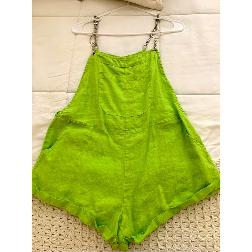 Carmar Lime Green Linen Romper